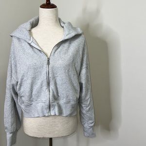 Full zip heather grey hoodie